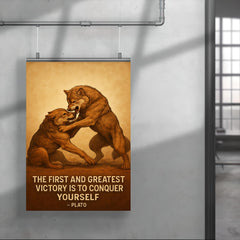 Plato quote conquer yourself wrestling match poster 4