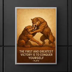 Plato quote conquer yourself wrestling match poster 5