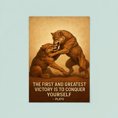 Plato quote conquer yourself wrestling match poster 8