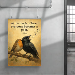 plato quote crow sings beautifully after falling in love inspiring poster poster 4