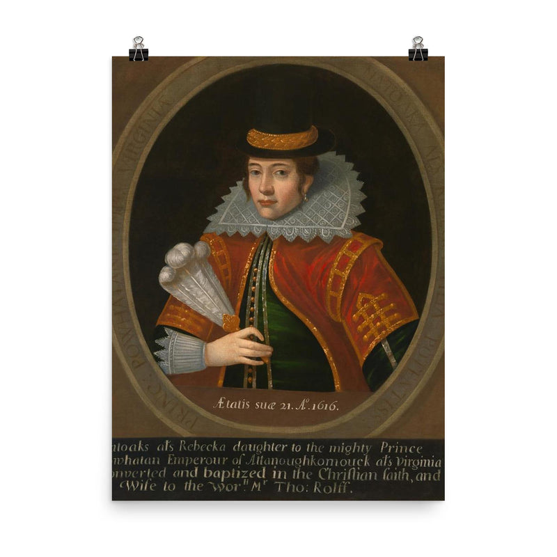 Pocahontas official portrait poster on a plain backdrop in size 8