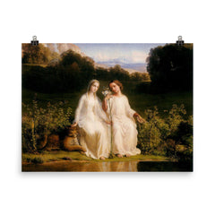 Poem of the Soul Part 11 - Virginity by Louis Janmot, 1854 poster on a plain backdrop in size 8"x10".