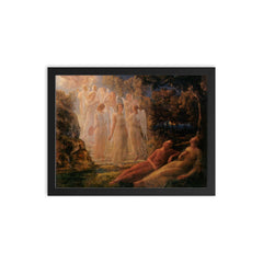 Poem of the Soul Part 12 - The Golden Stairs by Louis Janmot, 1854 framed print on a plain backdrop in size 12"x16".
