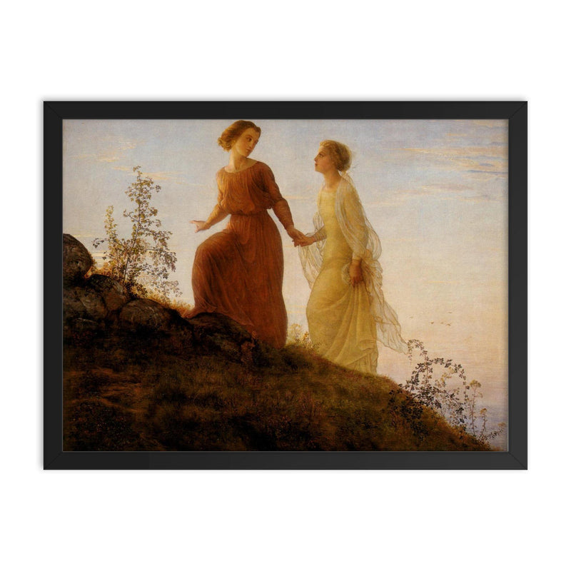 Poem of the Soul Part 13 - On the Mountain by Louis Janmot, 1854 framed print on a plain backdrop in size 18