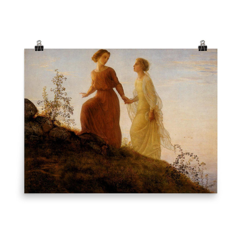Poem of the Soul Part 13 - On the Mountain by Louis Janmot, 1854 poster on a plain backdrop in size 8