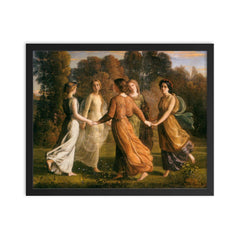 Poem of the Soul Part 13 - Sunrays by Louis Janmot, 1854 framed print on a plain backdrop in size 16"x20".
