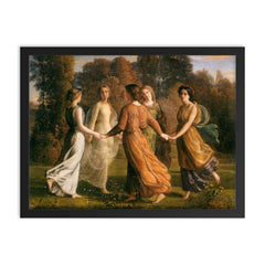 Poem of the Soul Part 13 - Sunrays by Louis Janmot, 1854 framed print on a plain backdrop in size 18"x24".