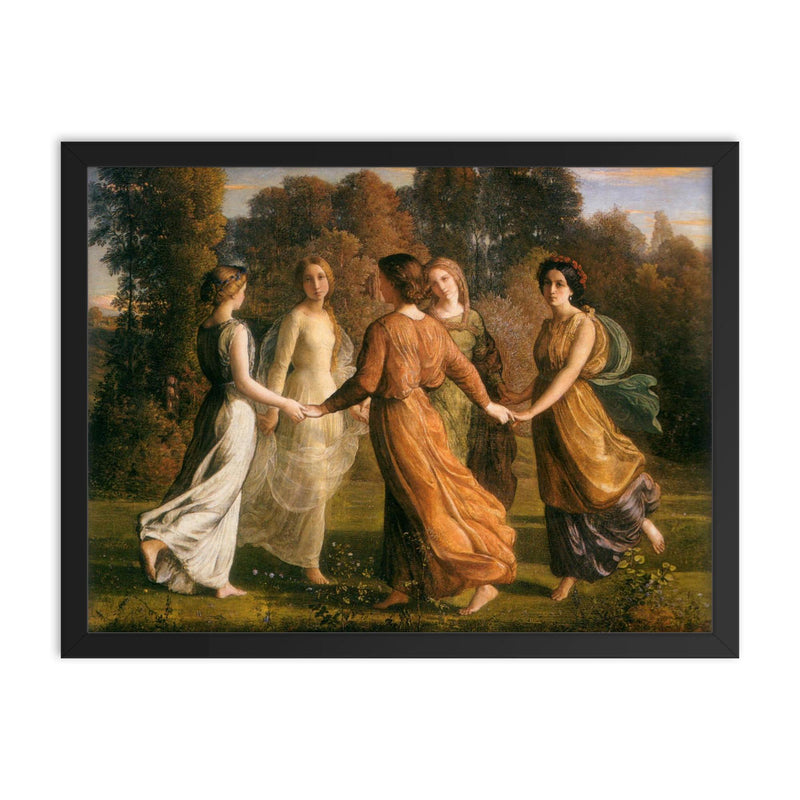 Poem of the Soul Part 13 - Sunrays by Louis Janmot, 1854 framed print on a plain backdrop in size 18