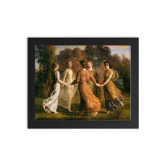 Poem of the Soul Part 13 - Sunrays by Louis Janmot, 1854 framed print on a plain backdrop in size 8"x10".