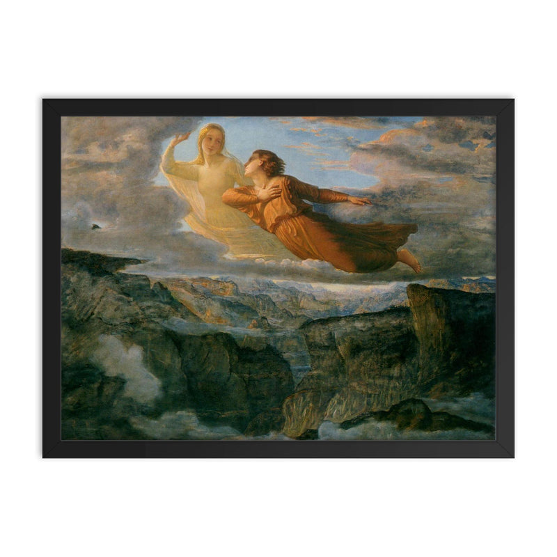 Poem of the Soul Part 17 - The Ideal by Louis Janmot framed print on a plain backdrop in size 18