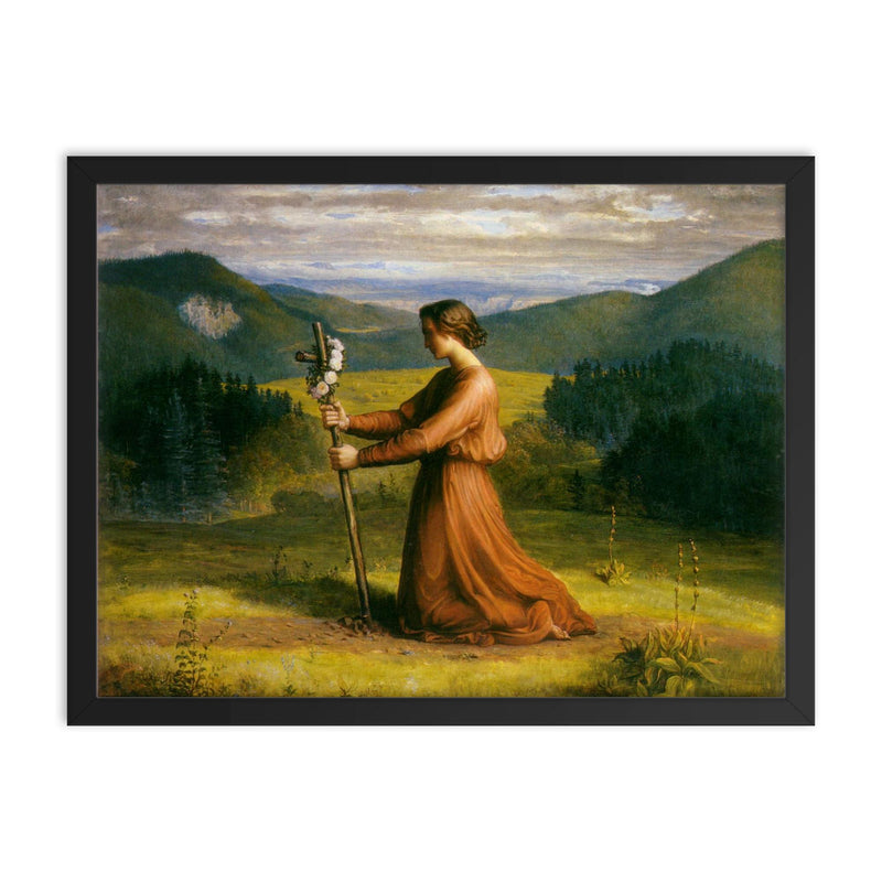 Poem of the Soul Part 18 - Reality by Louis Janmot framed print on a plain backdrop in size 18