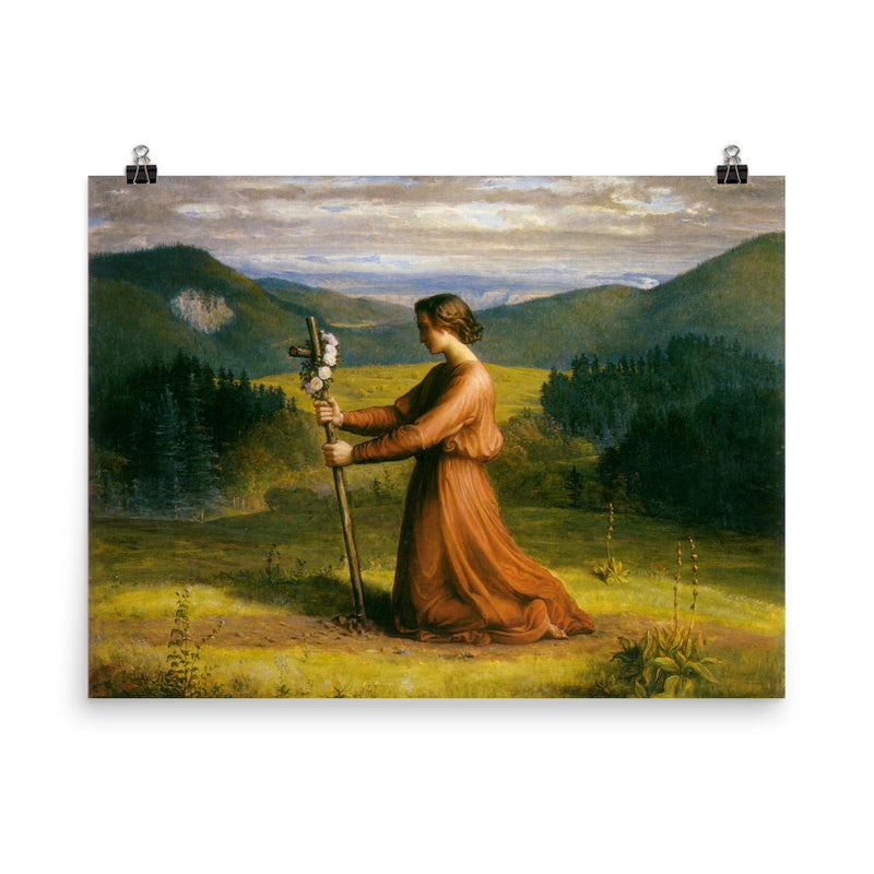 Poem of the Soul Part 18 - Reality by Louis Janmot poster on a plain backdrop in size 8