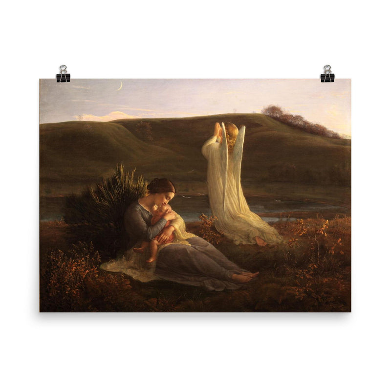 Poem of the Soul Part 3 - The Angel and the Mother by Louis Janmot, 1854 poster on a plain backdrop in size 8