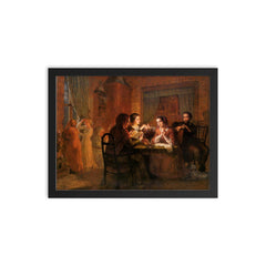 Poem of the Soul Part 6 - The Paternal Roof by Louis Janmot, 1854 framed print on a plain backdrop in size 12"x16".