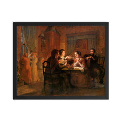 Poem of the Soul Part 6 - The Paternal Roof by Louis Janmot, 1854 framed print on a plain backdrop in size 16"x20".