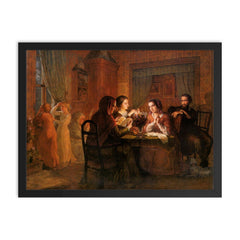 Poem of the Soul Part 6 - The Paternal Roof by Louis Janmot, 1854 framed print on a plain backdrop in size 18"x24".