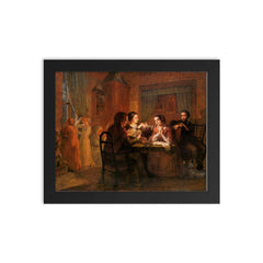 Poem of the Soul Part 6 - The Paternal Roof by Louis Janmot, 1854 framed print on a plain backdrop in size 8"x10".