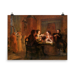 Poem of the Soul Part 6 - The Paternal Roof by Louis Janmot, 1854 poster on a plain backdrop in size 8"x10".