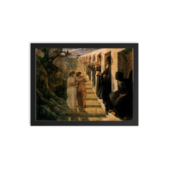 Poem of the Soul Part 7 - The Bad Path by Louis Janmot, 1854 framed print on a plain backdrop in size 12"x16".