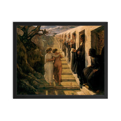 Poem of the Soul Part 7 - The Bad Path by Louis Janmot, 1854 framed print on a plain backdrop in size 16"x20".
