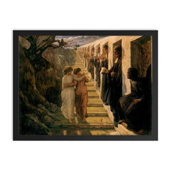 Poem of the Soul Part 7 - The Bad Path by Louis Janmot, 1854 framed print on a plain backdrop in size 18"x24".