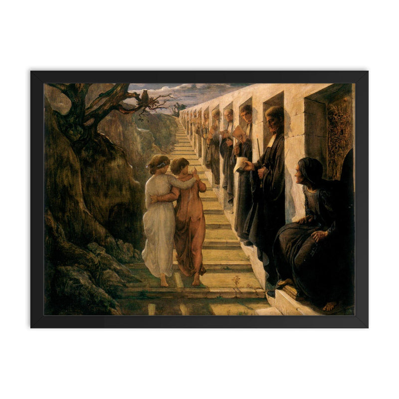 Poem of the Soul Part 7 - The Bad Path by Louis Janmot, 1854 framed print on a plain backdrop in size 18