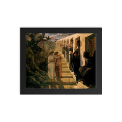 Poem of the Soul Part 7 - The Bad Path by Louis Janmot, 1854 framed print on a plain backdrop in size 8"x10".