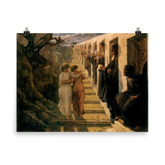 Poem of the Soul Part 7 - The Bad Path by Louis Janmot, 1854 poster on a plain backdrop in size 8"x10".