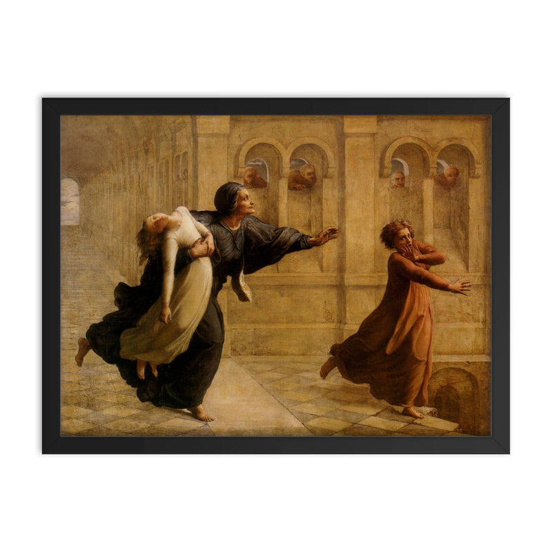 Poem of the Soul Part 8 - Nightmare by Louis Janmot, 1854 framed print on a plain backdrop in size 18