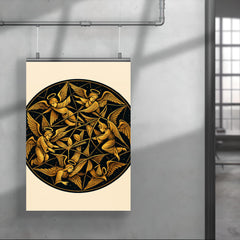 Poincare disk tessellation with impossible angels poster 4