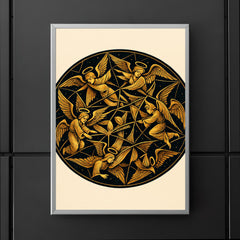 Poincare disk tessellation with impossible angels poster 5