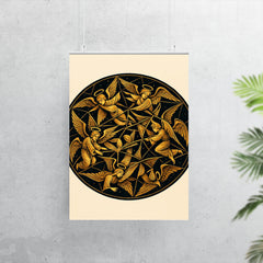 Poincare disk tessellation with impossible angels poster 7