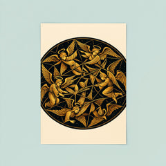Poincare disk tessellation with impossible angels poster 8