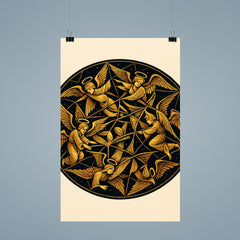 Poincare disk tessellation with impossible angels poster 9