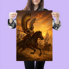 Polish winged hussar charge at Vienna sunrise poster 3