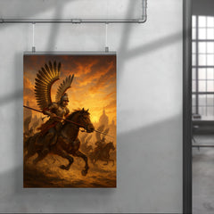 Polish winged hussar charge at Vienna sunrise poster 4