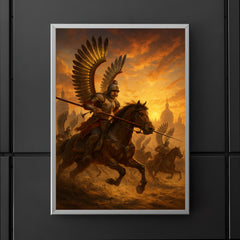 Polish winged hussar charge at Vienna sunrise poster 5