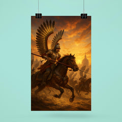 Polish winged hussar charge at Vienna sunrise poster 6