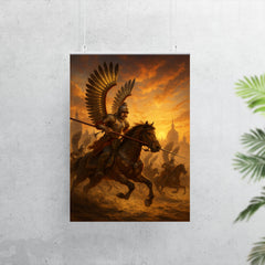 Polish winged hussar charge at Vienna sunrise poster 7