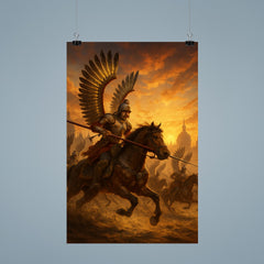 Polish winged hussar charge at Vienna sunrise poster 9