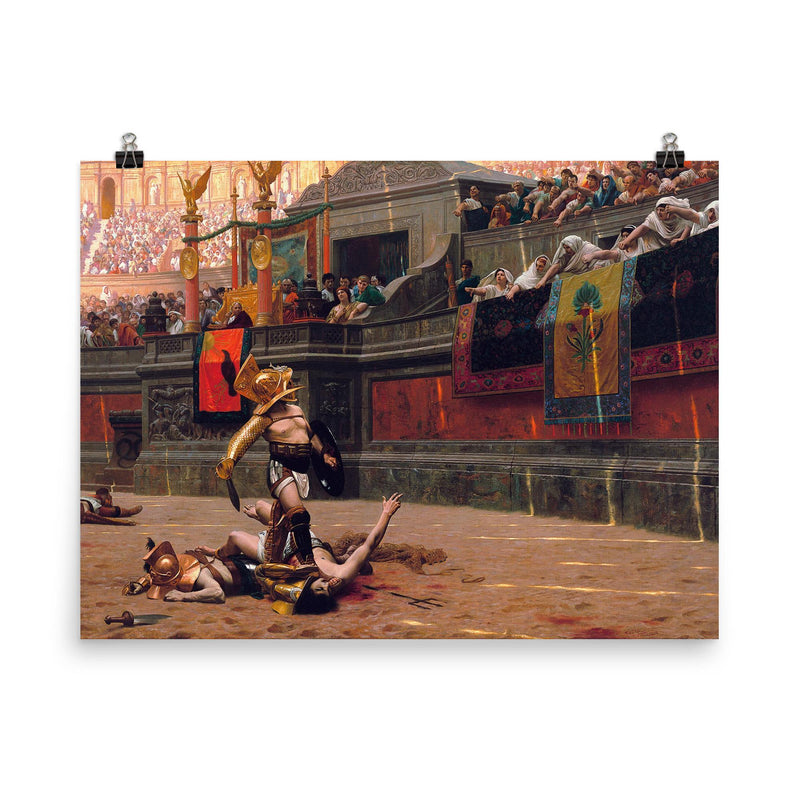 Pollice Verso by Jean-Léon Gérôme, 1872 poster on a plain backdrop in size 8