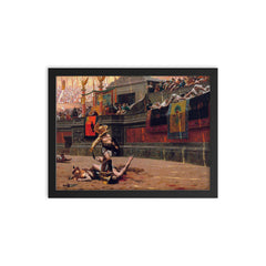 Pollice Verso by Jean-Léon Gérôme framed print on a plain backdrop in size 12"x16".