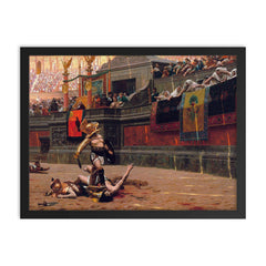 Pollice Verso by Jean-Léon Gérôme framed print on a plain backdrop in size 18"x24".