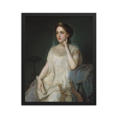 Polyhymnia by Giuseppe Fagnani framed print on a plain backdrop in size 16"x20".