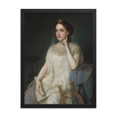 Polyhymnia by Giuseppe Fagnani framed print on a plain backdrop in size 18"x24".