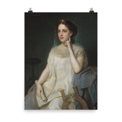 Polyhymnia by Giuseppe Fagnani poster on a plain backdrop in size 8"x10".