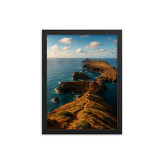 Ponta de Sao Lourenco Madeira Portugal framed print on a plain backdrop in size 12"x16".
