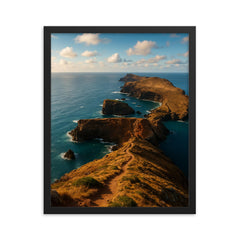 Ponta de Sao Lourenco Madeira Portugal framed print on a plain backdrop in size 16"x20".