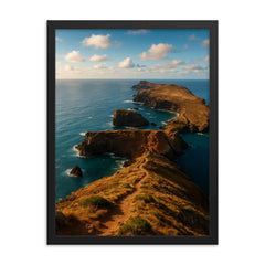 Ponta de Sao Lourenco Madeira Portugal framed print on a plain backdrop in size 18"x24".