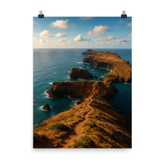 Ponta de Sao Lourenco Madeira Portugal poster on a plain backdrop in size 8"x10".